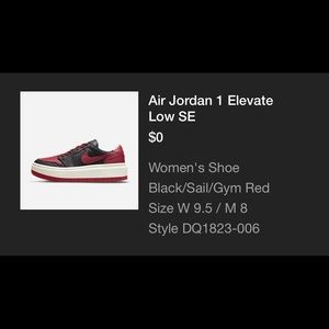 Air jordan 1 elevate low SE gym red